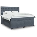 vidaXL Sommier à lattes de lit et matelas Gris foncé 180x200cm Velours