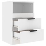 vidaXL Tables de chevet 2 Pièces Blanc brillant Bois d'ingénierie