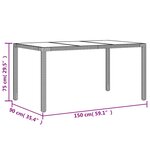vidaXL Ensemble à manger de jardin et coussins 5 Pièces beige rotin verre