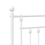 vidaXL Cadre de lit métal avec tête de lit blanc 140x200 cm