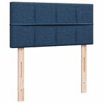 vidaXL Sommier à lattes de lit avec matelas Bleu 90x200 cm Tissu