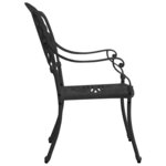 vidaXL Chaises de jardin 2 Pièces Aluminium coulé Noir