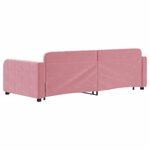 vidaXL Lit de jour avec gigogne sans matelas rose 90x200 cm