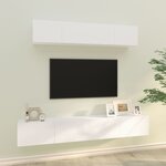 vidaXL Ensemble de meubles TV 4 Pièces Blanc Bois d'ingénierie