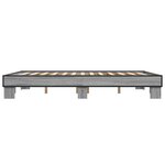 vidaXL Cadre de lit sonoma gris 150x200 cm bois d'ingénierie et métal
