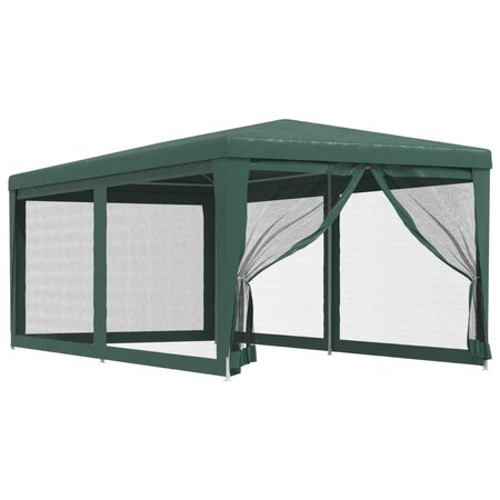 vidaXL Tente de fête avec 4 parois latérales en maille Vert 3x6 m PEHD