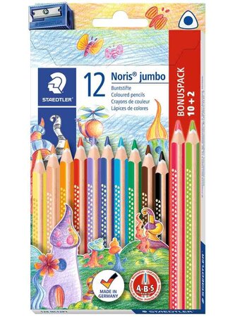 étui de 12 crayons de couleur triangulaire Noris Club jumbo STAEDTLER