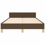 vidaXL Cadre de lit avec tête de lit marron foncé 120x190 cm tissu