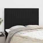 vidaXL Têtes de lit 4 Pièces Noir 72x5x78/88 cm Tissu