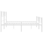 vidaXL Cadre de lit métal avec tête de lit/pied de lit blanc 183x213cm