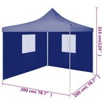 vidaXL Tente de réception pliable avec 2 parois 2x2 m Acier Bleu