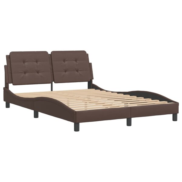 vidaXL Cadre de lit avec tête de lit marron 140x190 cm Similicuir