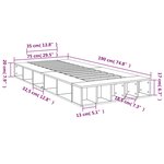 vidaXL Cadre de lit chêne sonoma 75x190 cm bois d'ingénierie