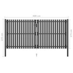 vidaXL Portail de clôture de jardin Acier 4x2 25 m Anthracite