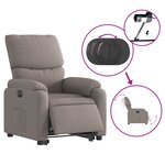 vidaXL Fauteuil inclinable électrique taupe tissu