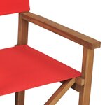 vidaXL Chaise de metteur en scène Bois de teck solide Rouge