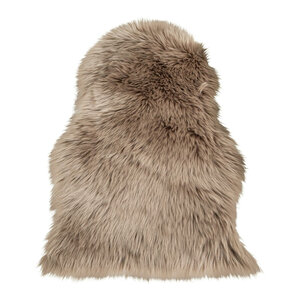 Peau d'agneau artificielle marron grise 50 x 85 cm