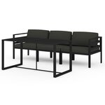 vidaXL Salon de jardin 4 Pièces avec coussins Aluminium Anthracite