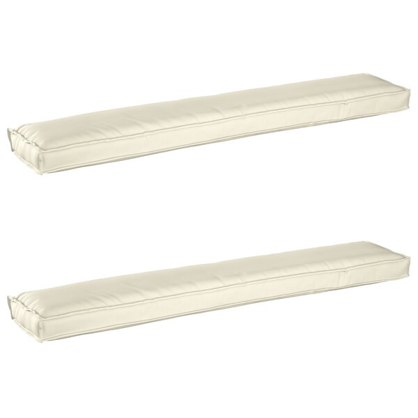 vidaXL Coussins de palette pour banc 2 Pièces Crème 200x40x8 cm Tissu Oxford