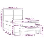 vidaXL Sommier à lattes de lit avec matelas Rose 140x190 cm Velours