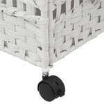 vidaXL Panier à linge avec roulettes blanc 66x35x60 cm résine tressée