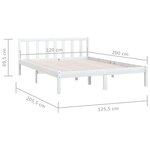 vidaXL Cadre de lit Blanc Bois de pin massif 120x200 cm