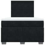 vidaXL Sommier à lattes de lit avec matelas noir 120x190 cm velours