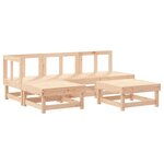 vidaXL Salon de jardin 5 Pièces bois massif de pin