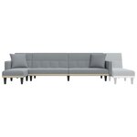 vidaXL Canapé-lit en forme de L gris clair 275x140x70 cm tissu