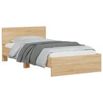 vidaXL Cadre de lit sans matelas avec tête de lit 100x200 cm