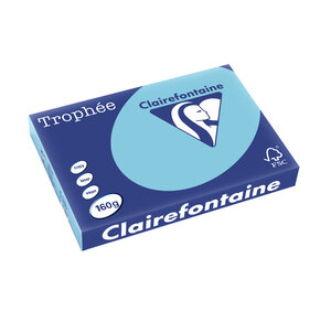 Ramette 250 Feuilles Papier 160g A3 420x297 mm Certifié FSC Bleu alizé TROPHÉE