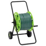 vidaXL Chariot enrouleur vert avec jeu de raccords de tuyaux 1 9cm 20m