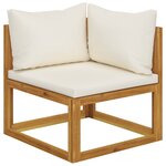 vidaXL Salon de jardin 8 Pièces avec coussin Crème Bois d'acacia solide