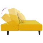 vidaXL Canapé-lit à 2 places avec deux oreillers Jaune Velours