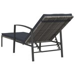 vidaXL Chaise longue de jardin avec coussin Résine tressée Gris