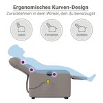 vidaXL Fauteuil inclinable de massage Taupe Tissu
