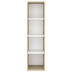 vidaXL Meuble TV mural Blanc et chêne sonoma Bois d’ingénierie