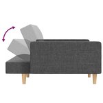vidaXL Canapé-lit à 2 places avec deux oreillers gris clair tissu