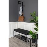 House Nordic Banc Avery avec étagère et coussin Noir