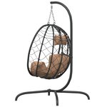 vidaXL Chaise suspendue en forme d'œuf avec coussin taupe