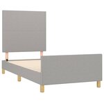 vidaXL Cadre de lit avec tête de lit Gris clair 90x190 cm Tissu