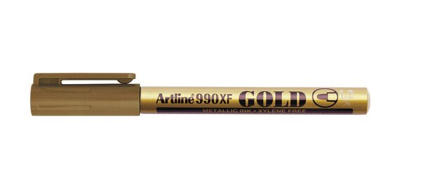 Marqueur '990 XF' 'Encre métallique' permanent indélébile pointe 1,2 mm or ARTLINE
