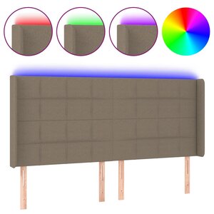 vidaXL Tête de lit à LED Taupe 183x16x118/128 cm Tissu