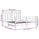 vidaXL Cadre de lit Bois massif 160x200 cm