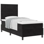 Lit Box Spring vidaXL avec Matelas Noir Simple en Velours