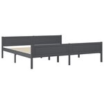 vidaXL Cadre de lit Bois de pin massif Gris 200x200 cm