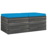 vidaXL Repose-pieds palette de jardin 2 Pièces avec coussins Bois de pin