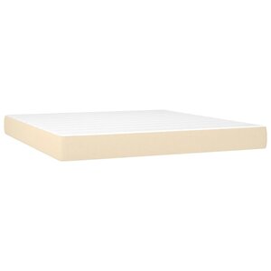 vidaXL Matelas de lit à ressorts ensachés Crème 180x200x20 cm Tissu