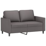 vidaXL Ensemble de canapés 3 Pièces avec coussins Gris Similicuir
