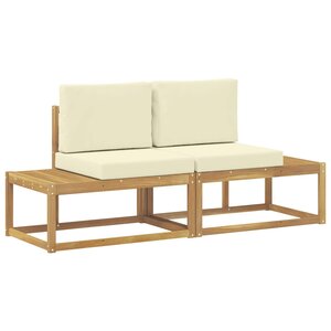 vidaXL Canapé d'extérieur en bout 2 Pièce Blanc Bois d'Acacia Massif